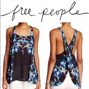 Free People Blue Surplice Back Tank NWT ☀️